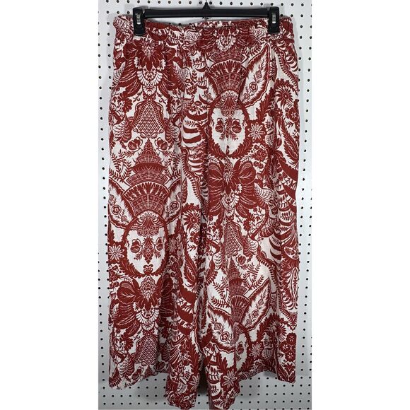 Anthropologie multi pattern wide leg linen pants size L - Picture 1 of 9